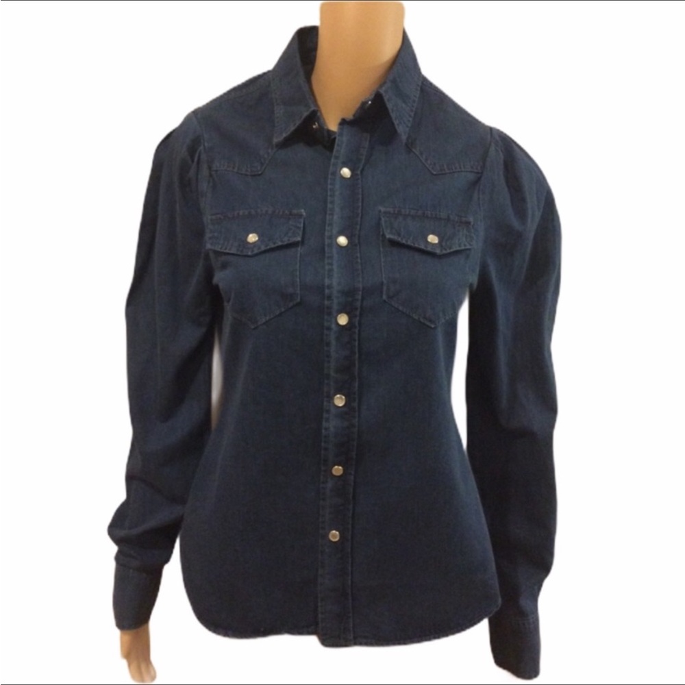 NWT Torn by Ronny Kobo denim buttondown